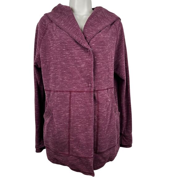 Lululemon Find Your Centre Wrap Hoodie Heathered Marled Rust Berry 4 Burgundy - Picture 5 of 14
